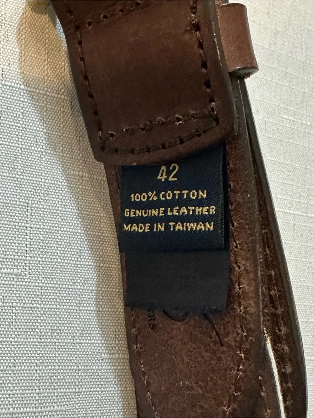 Brooks Brothers 346 Patchwork Madras Leather Belt Size 42